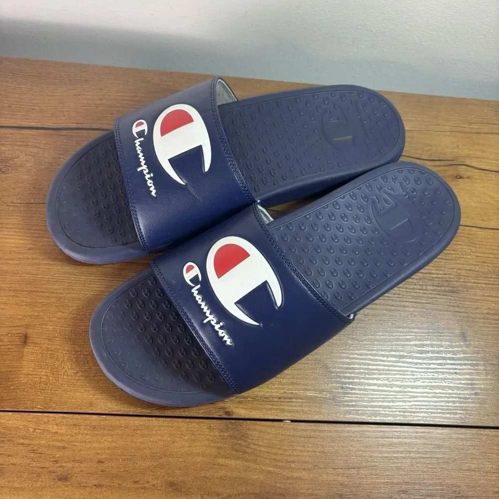 Champion Blue Men’s Slides Size 11 Sandals Slip On